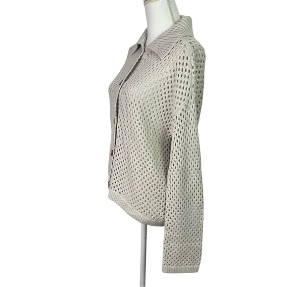 Maurices Women’s Button Front Cardigan Sz Small Color Tan/Beige Open Knit Collar - Picture 3 of 10